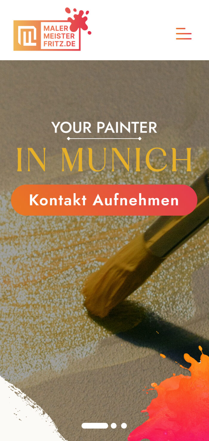 Maler Meister Fritz Website auf dem Smartphone