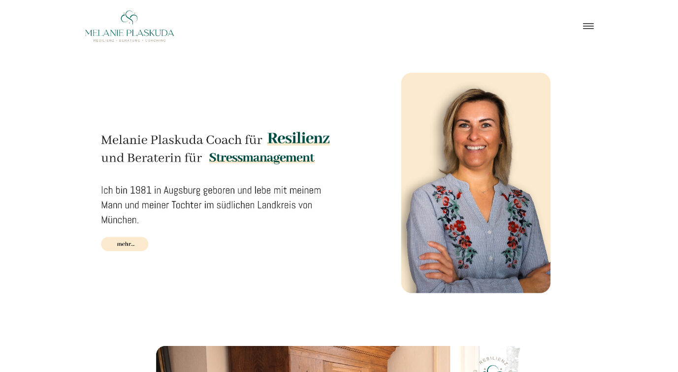Melanie Plaskuda Website auf dem Desktop