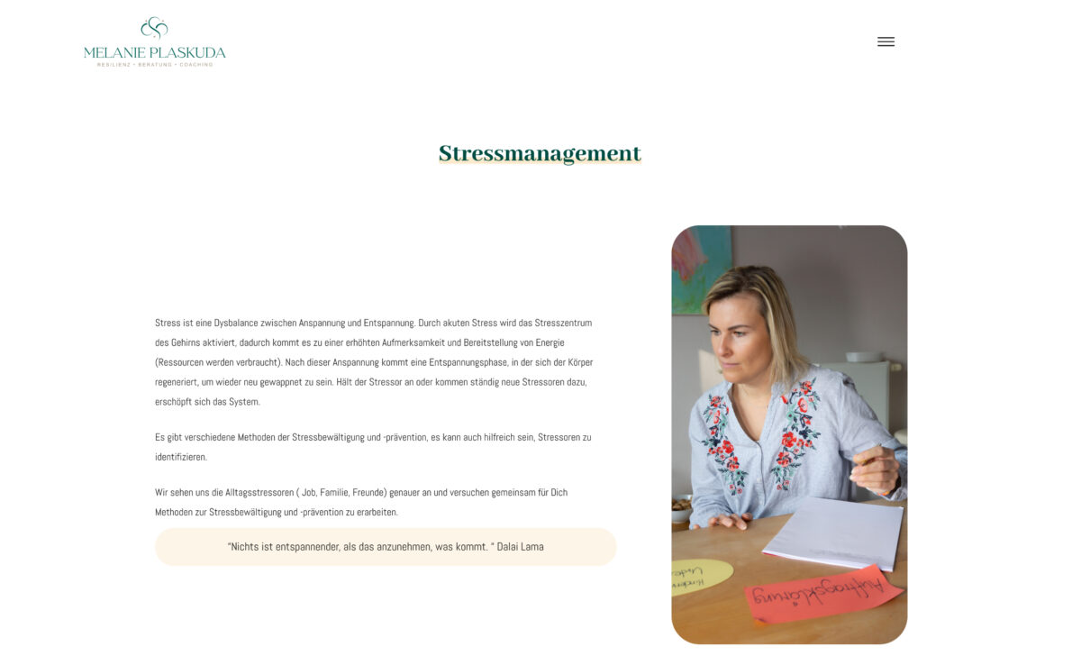 Melanie Plaskuda – Seite Stressmanagement
