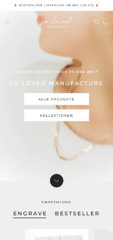 So Loved Manufacture Shop auf dem Smartphone